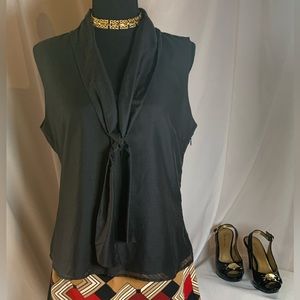 WD*NY Top-black sleeveless two layer- size 10